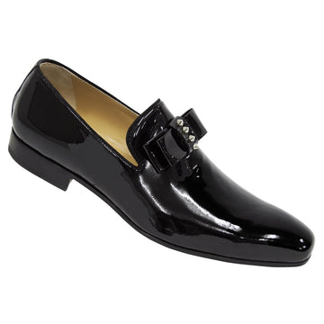 Mauri 4709 Black Genuine Patent Leather Evening Loafer Shoes