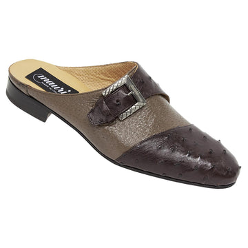 Mauri 4716 Sport Rust Genuine Ostrich/Taupe Peccary Dress Half Shoes