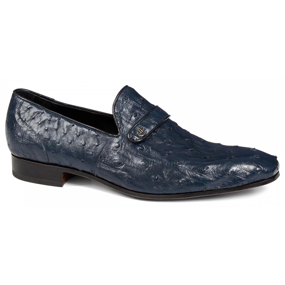 Mauri 4753/1 Wonder Blue Genuine All Over Ostrich Loafer Shoes.