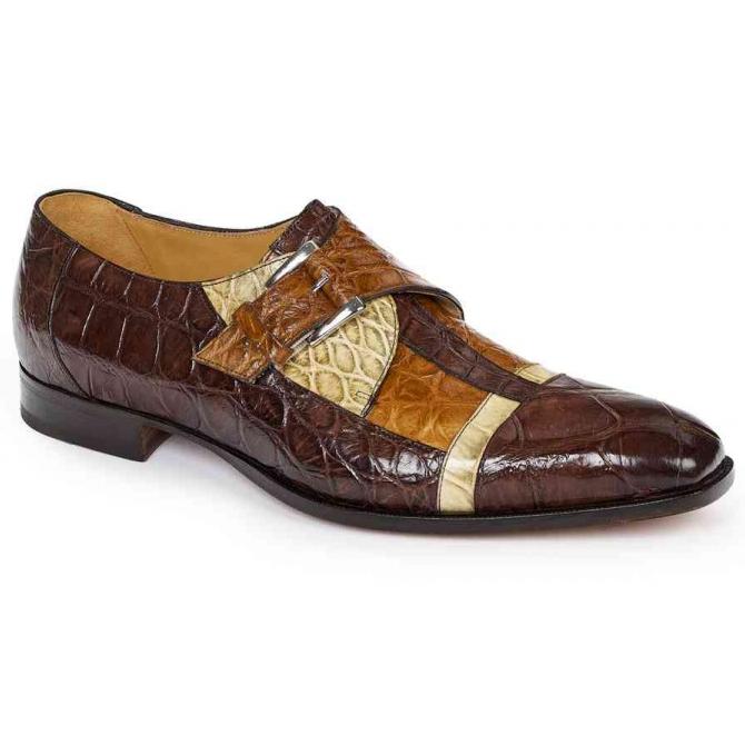 Mauri 4841 Dark Brown/Bone/Br/y Genuine Body Alligator Hand Painted Shoes