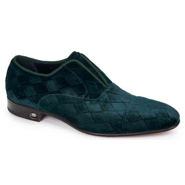 Mauri 4886 Green Genuine Fabric Diamond Pattern Shoes