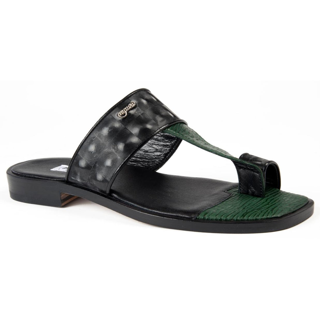 Mauri 5008/1 Black Genuine Patent Disco/Forest Green Shark Sandals