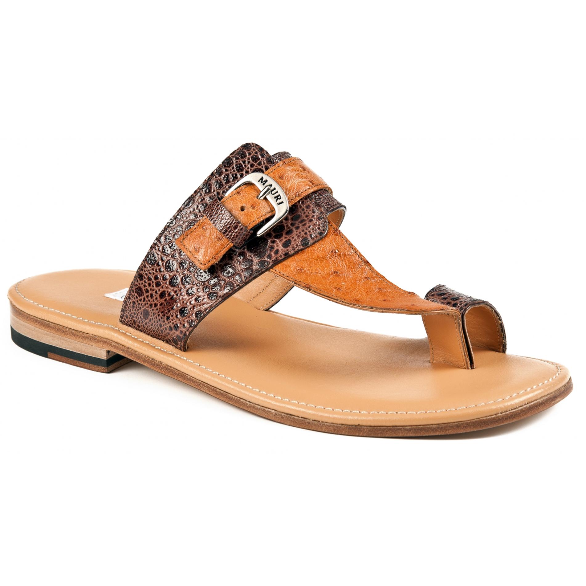 Mauri 5057 Sport Rust/Chestnut Genuine Frog/Ostrich Slide-In Open Toe Sandals