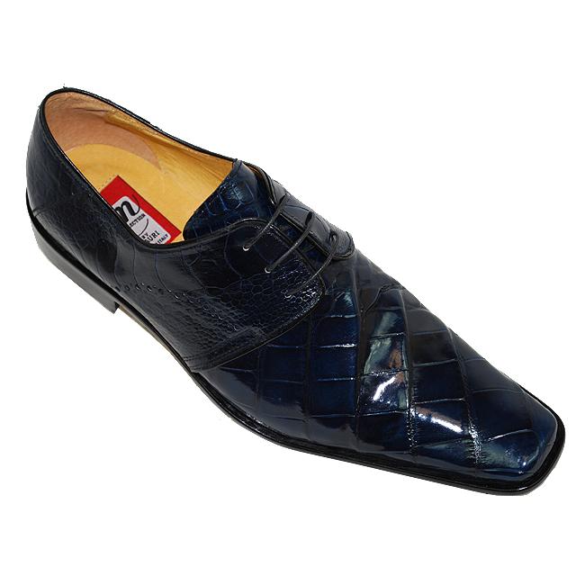 Mauri 531 Navy Genuine Alligator Shoes Suit Essence