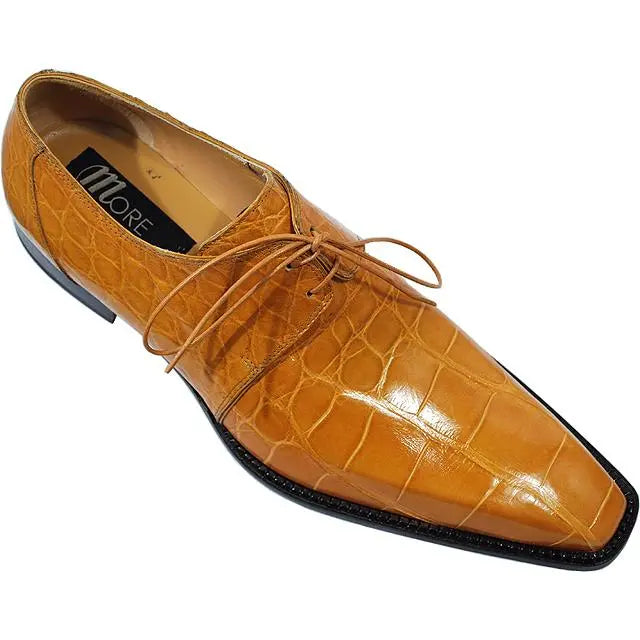 Rust Aligator Mauri 53125 Light Rust Genuine All-Over Alligator Belly Skin Shoes