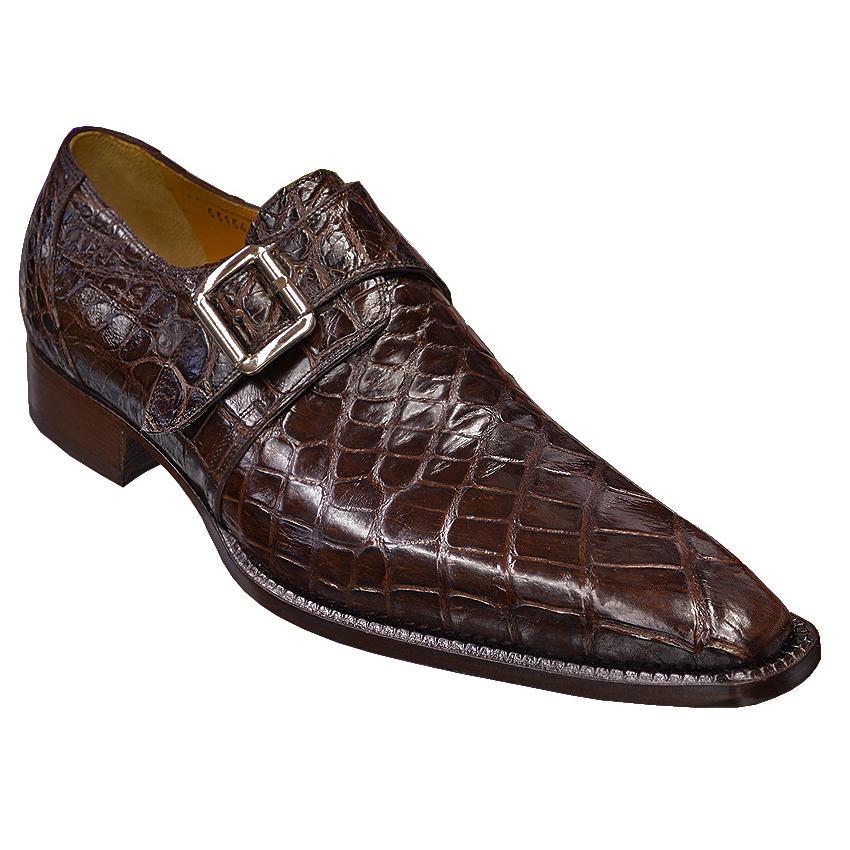 Mauri 53154 Brown Genuine All-Over Alligator Skin Loafer Shoes 