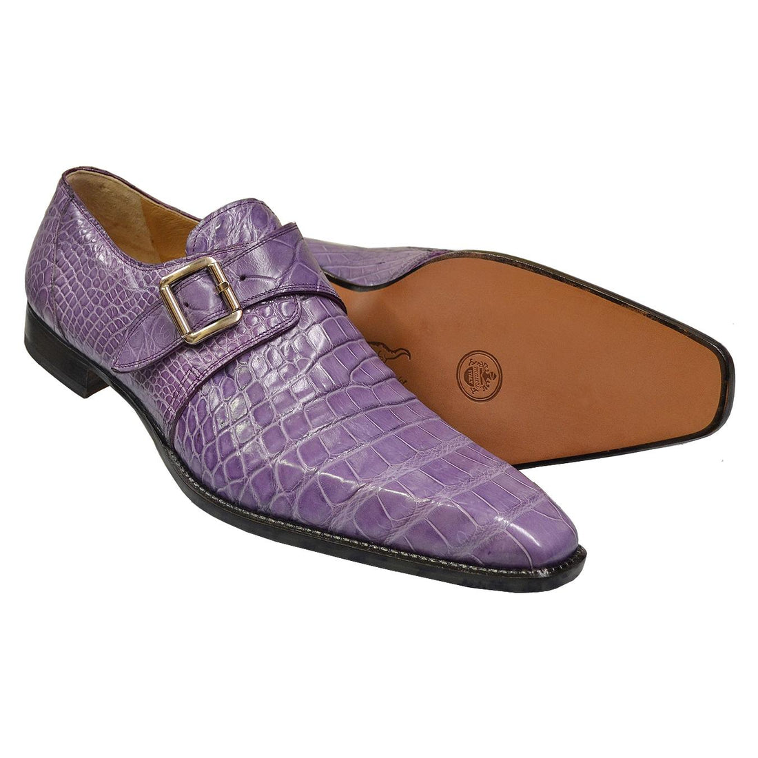 Mauri 53154 Lavender Genuine All-Over Alligator Loafer Shoes 