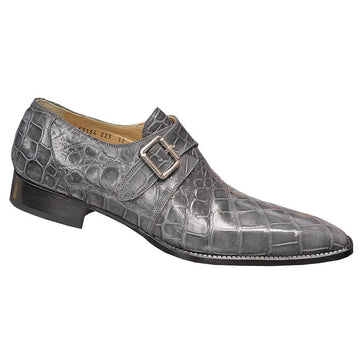 Mauri 53154 Medium Grey Genuine All-Over Alligator Skin Loafer Shoes 