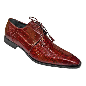 Mauri 53156 Burgundy Genuine All-Over Alligator Belly Skin Shoes