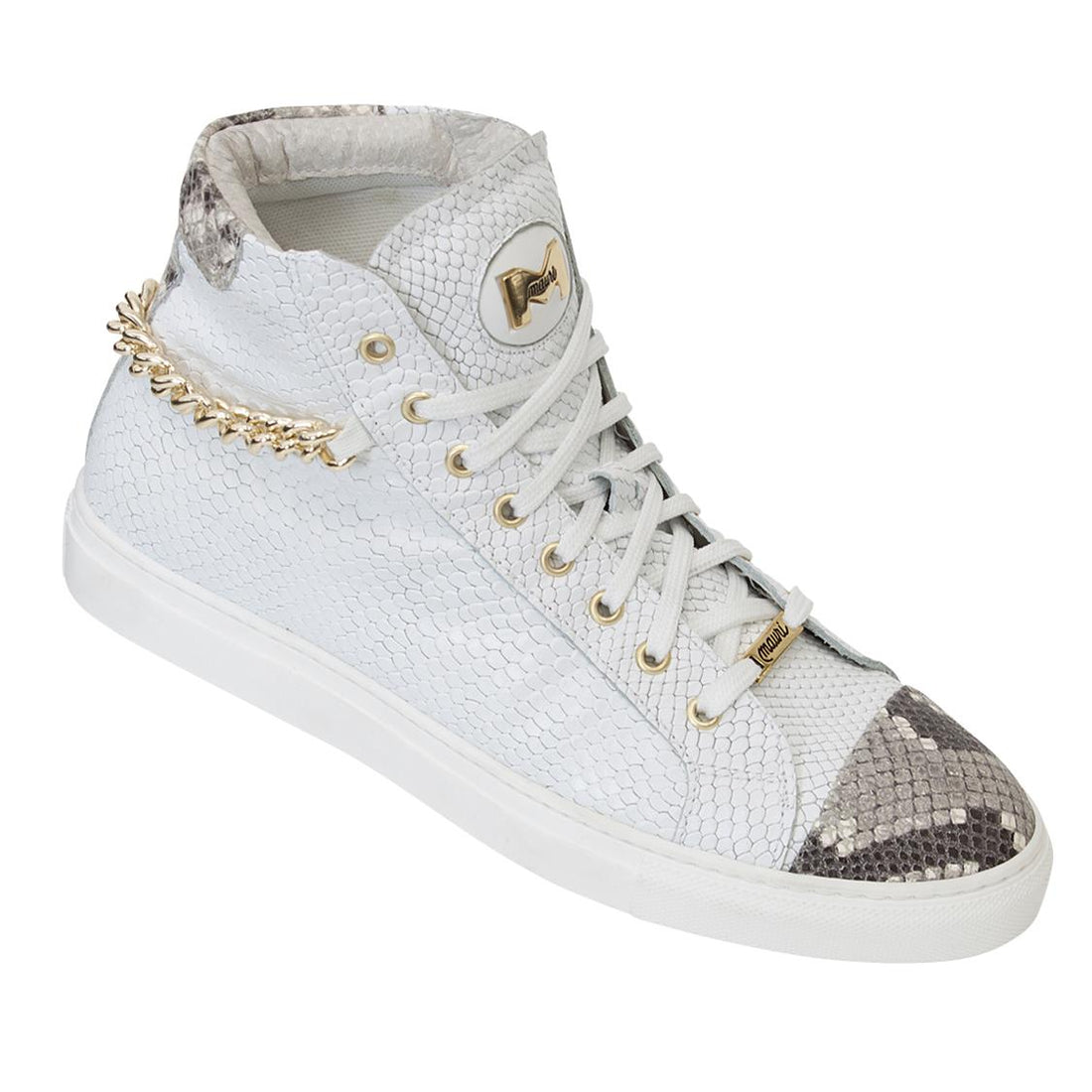 Mauri 8504 Natural/White Python Print/Lizard Print Leather Casual Sneakers