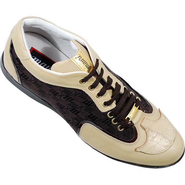 Mauri 8614 Tan/Brown/Gold Genuine Alligator/Mauri Embossed Nappa Leather Sneakers