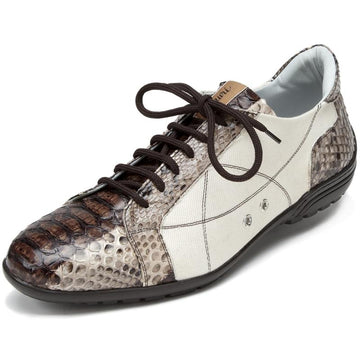 Mauri 8662 Maculated Brown/Cream Genuine Python Casual Sneakers