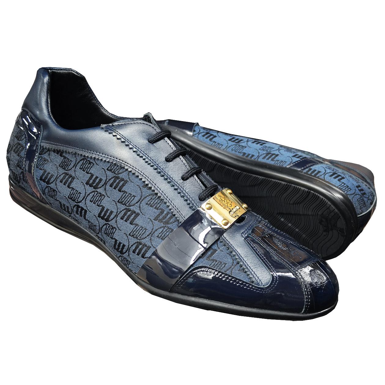 Mauri 8665 Wonder Blue Genuine Crocodile/Patent Leather/Mauri Fabric Sneakers