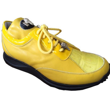 Mauri 8761 Yellow Genuine Baby Crocodile/Patent Leather/Nappa Sneakers