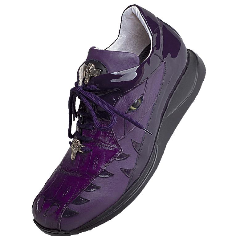 Mauri 8770 New Grape Genuine Baby Crocodile/Nappa/Patent Leather Sneakers 