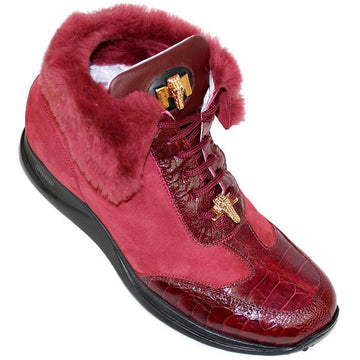 Mauri 8777 Ruby Red Genuine Baby Crocodile/Ostrich Boots