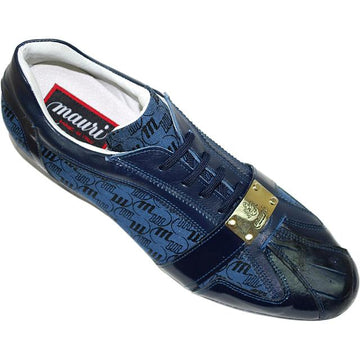 Mauri 8840 Wonder Blue Alligator/Patent Leather Sneakers