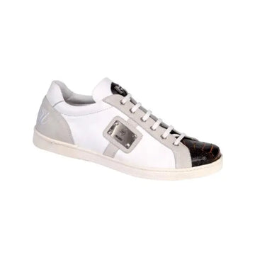 Mauri 8870 White/Brown Genuine Ostrich Sneakers Suit Essence