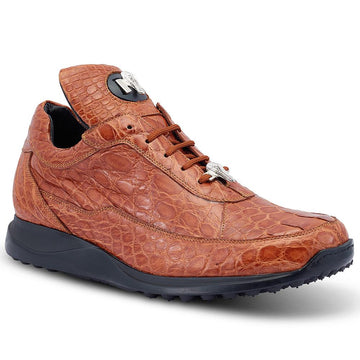 Mauri 8900/2 Bloodshed Cognac Genuine Alligator Casual Sneakers