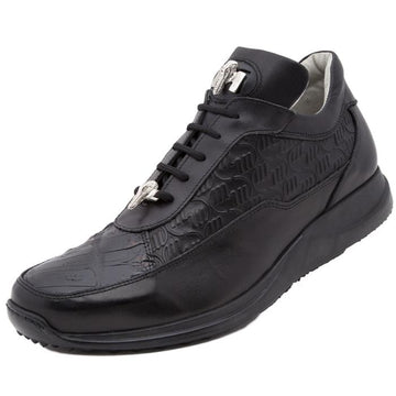 Mauri 8900 Black Genuine Alligator/Embossed Mauri Leather Sneakers