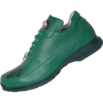 Mauri 8900 Forest Green Genuine Alligator/Nappa Leather Sneakers