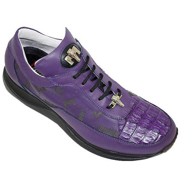 Mauri 8900 Grape Genuine Hornback Crocodile/Mauri Embossed Nappa Leather Sneakers