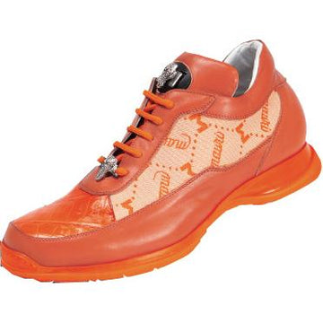 Mauri 8900 Orange Genuine Alligator/Nappa Leather/Mauri Fabric Sneakers