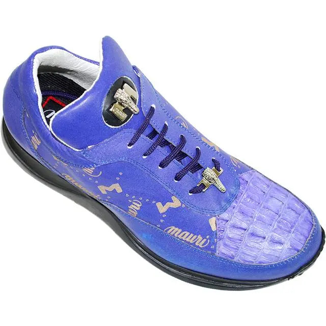 Mauri 8900 Purple Genuine Hornback Alligator/Nappa Leather/Mauri Fabric Sneakers Suit Essence