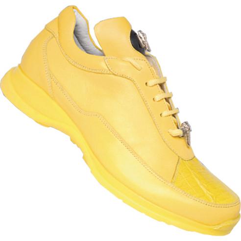 Mauri 8900 Sunshine Yellow Genuine Alligator/Nappa Leather Sneakers