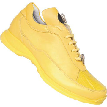 Mauri 8900 Sunshine Yellow Genuine Alligator/Nappa Leather Sneakers