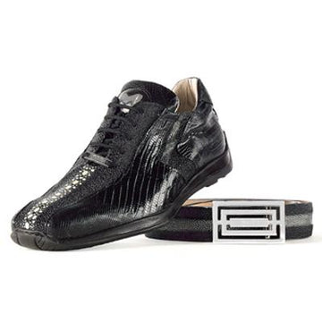 Mauri 9024 Black Genuine Stingray/Lizard Sneakers