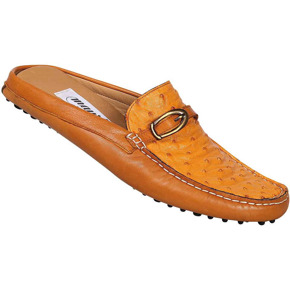 Mauri 9116 Buttercup Genuine Ostrich/Calf Mules