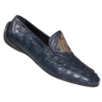 Mauri 9257 Wonder Blue Genuine All Over Ostrich Dress Casual Shoes