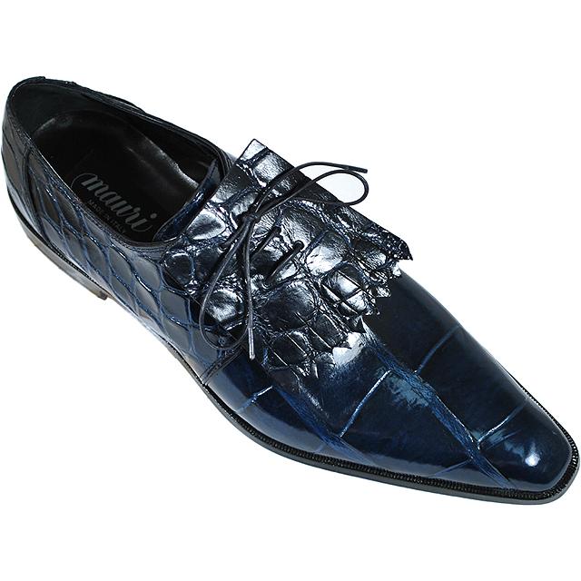 Mauri Academy 4283 Wonder Blue Genuine All-Over Alligator Shoes Suit Essence