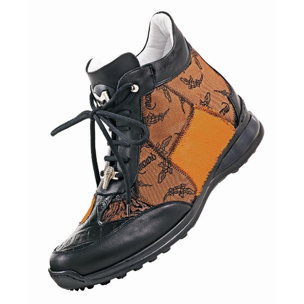 Mauri Ace 8757 Black/Patchwork Orange Nappa Leather/Baby Crocodile Boots