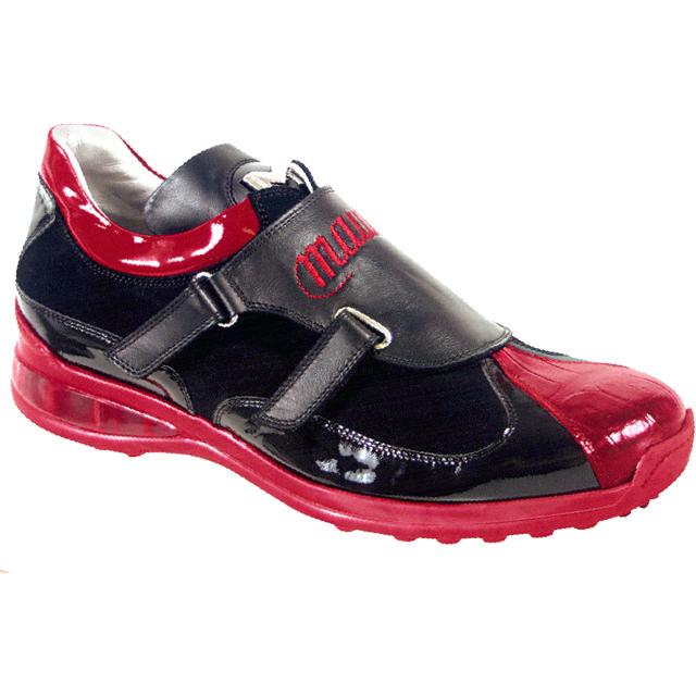 Mauri Air 8771 Black/Red Crocodile/Patent Leather/Suede/Nappa Leather Sneakers