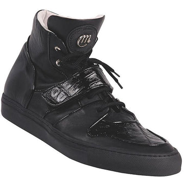 Mauri Airplay 8877 Black Genuine Crocodile/Suede Sneakers