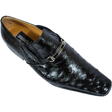 Mauri Ally 0225 Black All-Over Genuine Ostrich Shoes