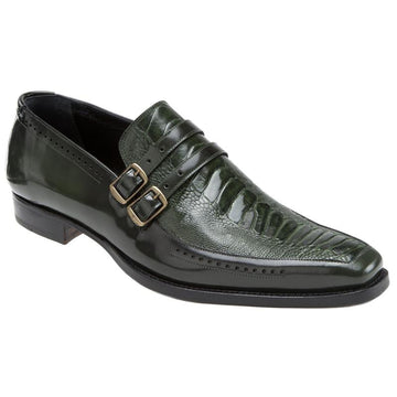 Mauri Alpina 4361 Forest Green Genuine Ostrich Leg Dover Leather Loafer Shoes