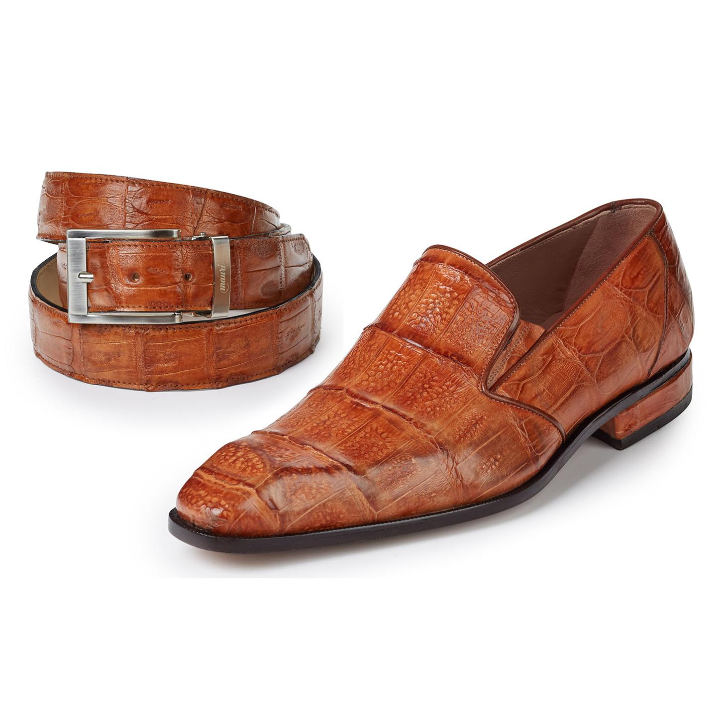 Mauri Amber 4673 Cognac Genuine Baby Crocodile 