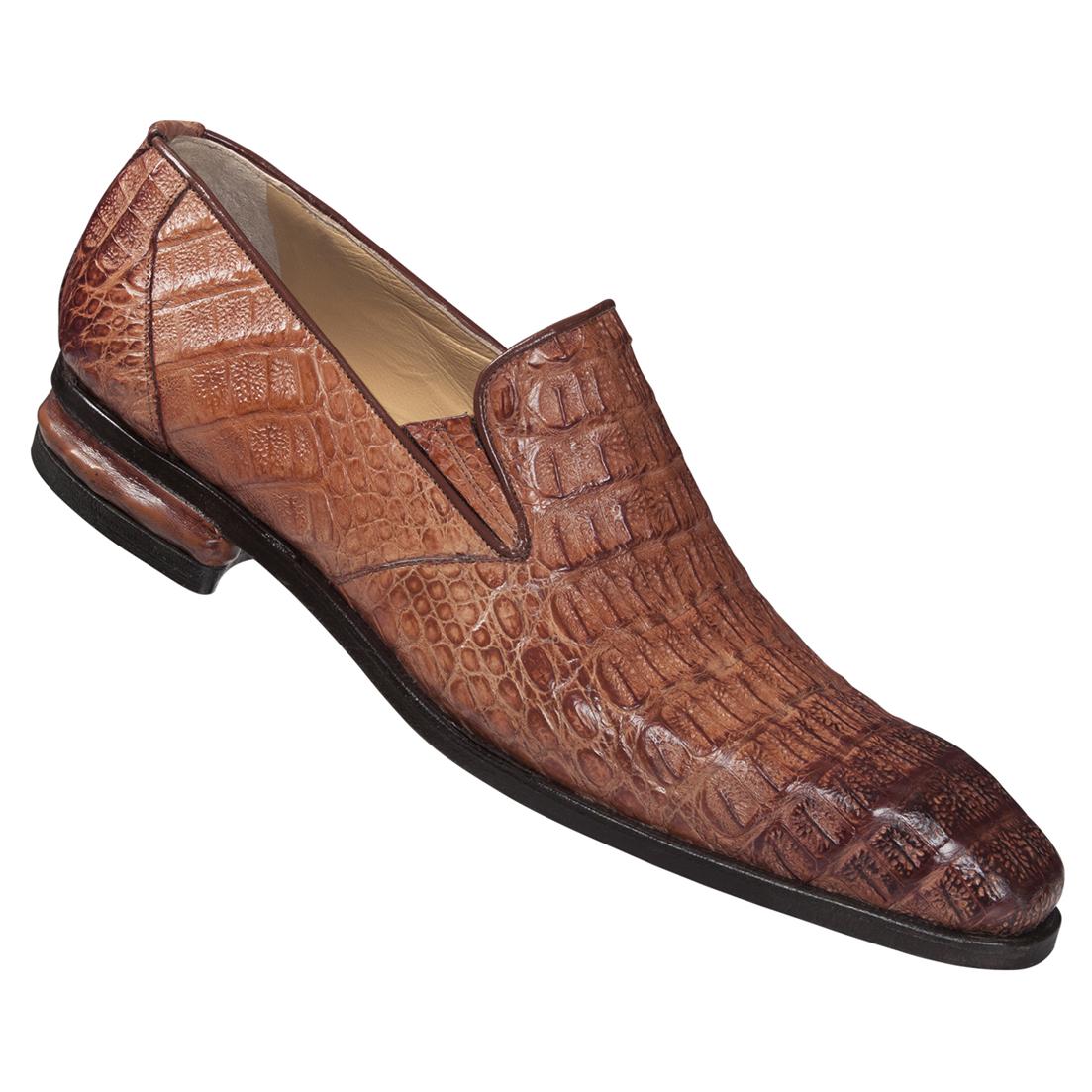 Mauri Amber 4673 Cognac Genuine Hornback Alligator Hand Painted Shoes