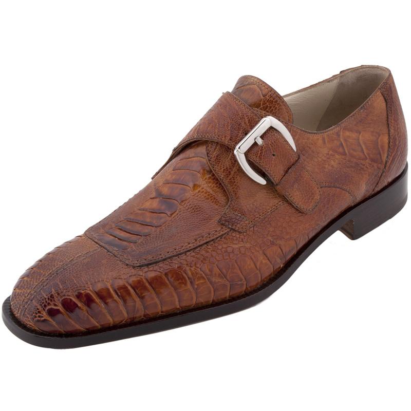 Mauri Apollo 4447 Cognac All-Over Genuine Ostrich Leg Shoes Suit Essence