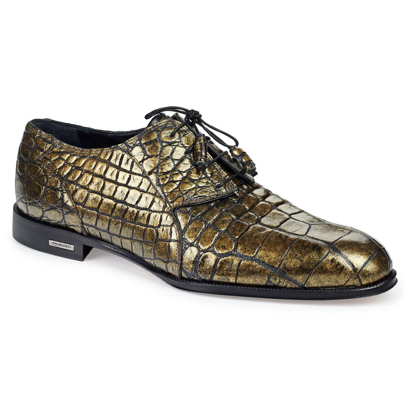 Mauri Atlas 4649 Metallic Brass Genuine Alligator Dress Shoes