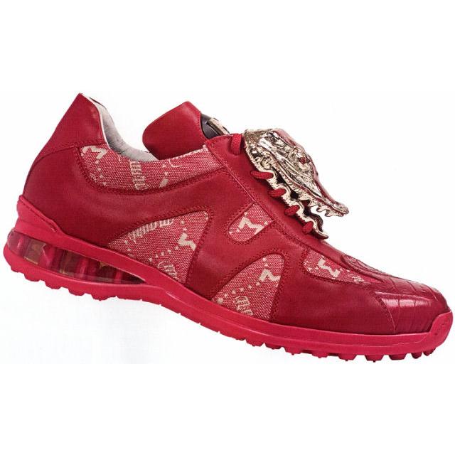 Mauri Aut-Aut 8763 Red Genuine Baby Crocodile/Nappa Leather/Mauri Fabric Shoes