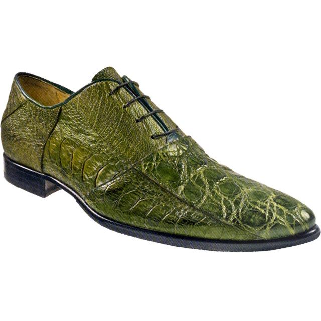 Mauri Awesome 3059 Money Green Crocodile Flanks/Ostrich Leg Shoes Suit Essence