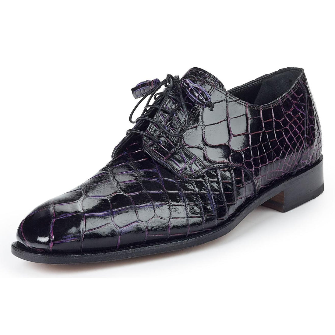 Mauri Barocco 4613 Black/New Grape Genuine Alligator Dress Shoes