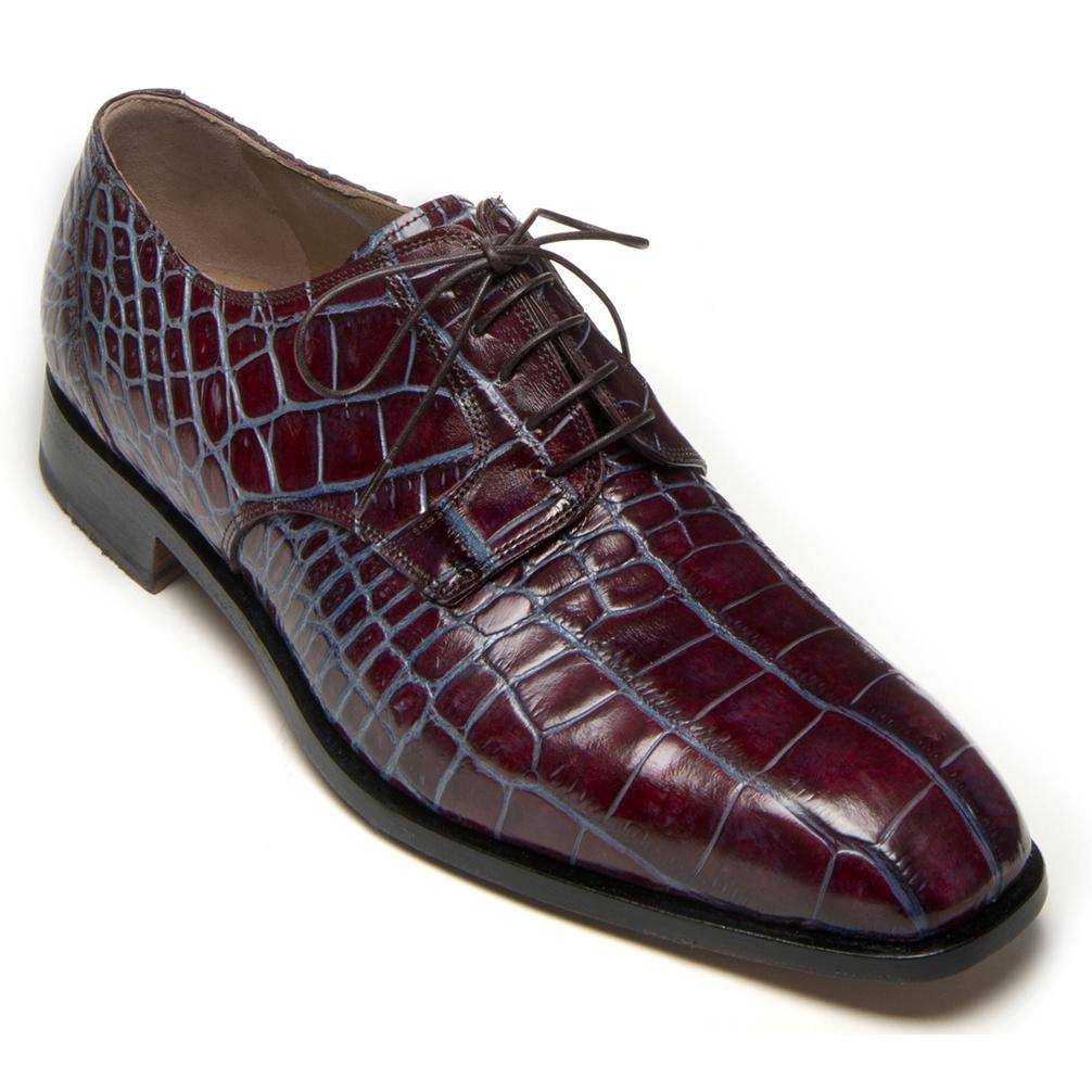 Mauri Barocco 4613 Ruby Red/New Blue Genuine All Over Alligator Dress Shoes