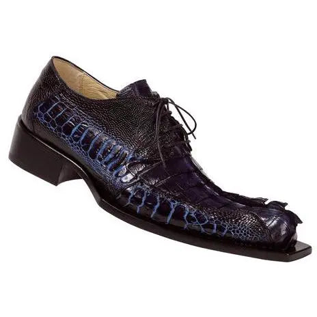 Mauri Barometer 44150 Wonder Blue Genuine Hornback Crocodile Tail/Bicolore Wonder Blue/Iris Ostrich Shoes