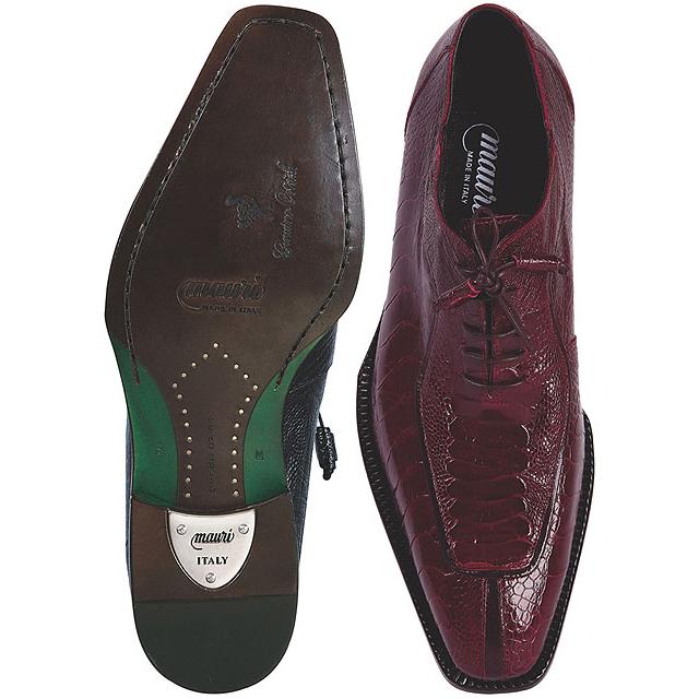 Mauri Bellini 4354/2 Ruby Red Genuine All Over Ostrich Leg Shoes Suit Essence