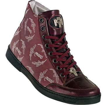 Mauri Blog 8835 Trigator Ruby Red Genuine Baby Crocodile/Nappa Leather/Mauri Print Fabric Sneakers